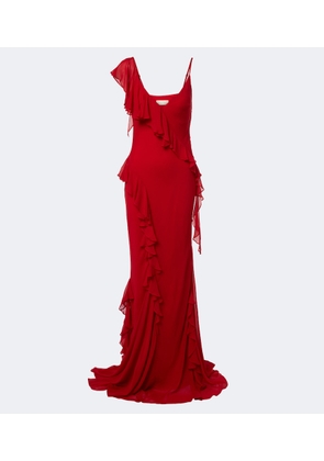 De La Vali Mayara ruffled georgette gown