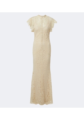 De La Vali Laia cutout cotton-blend lace maxi dress