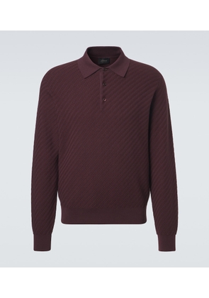 Brioni Cotton, silk and cashmere polo sweater