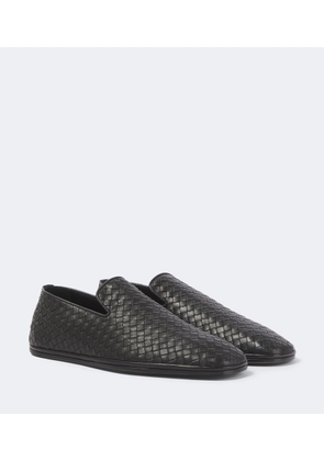 Bottega Veneta Palazzo Intrecciato leather slip-on shoes