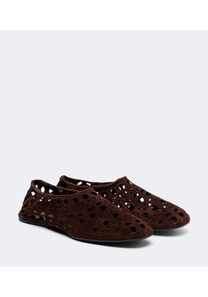 Alaia Vienne suede slip-on shoes