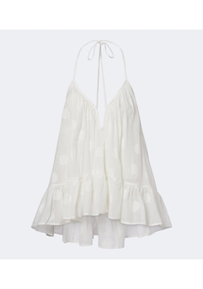 Zimmermann Solstice polka-dot cotton top