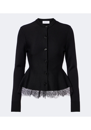 McQueen Lace-trimmed peplum cardigan