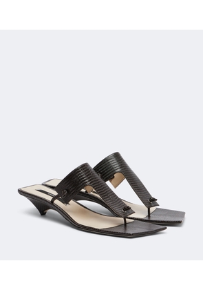 Christen Edge snake-effect leather mules