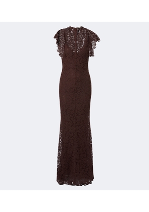 De La Vali Laia cutout cotton-blend lace maxi dress