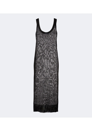 Alaia Semi-sheer linen and silk midi dress