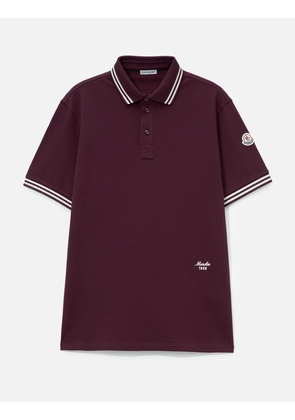 Striped Trim Cotton Piquet Polo Shirt