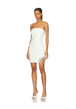 Cinq a Sept Rhinestone Fringe Mini Sammy Dress in Ivory. Size 6. Also in 2.