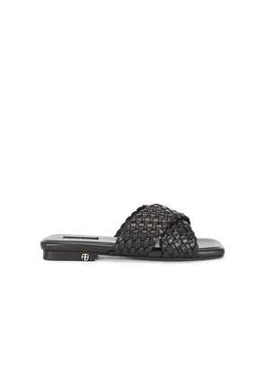ANINE BING Ria Braided Slides in Black. Size 36. Also in 37, 38, 39.