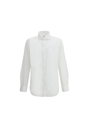 Finamore White Cotton Dress Shirt - 40