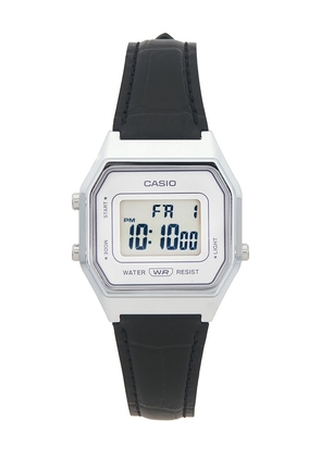 Casio LA680 Series Leather Watch in Metallic Silver.