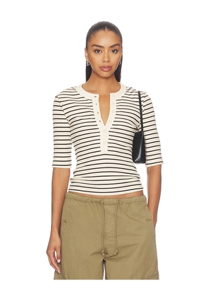 Citizens of Humanity Nali Short Sleeve Henley in Taupe. Size XS. Also in S, M, L, XL.