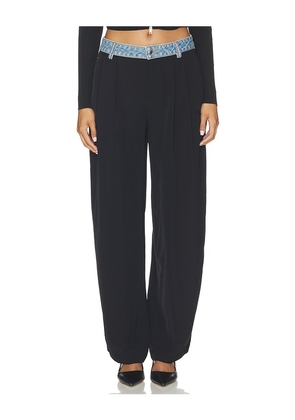 Alexander Wang Mid Rise Pant With Denim Waistband in Black. Size 2. Also in 4.