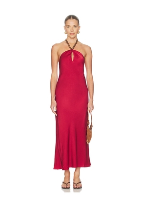 CAMI NYC Giulia Hammered Halter Dress in Red. Size XXS. Also in XS, S, M, L, XL.