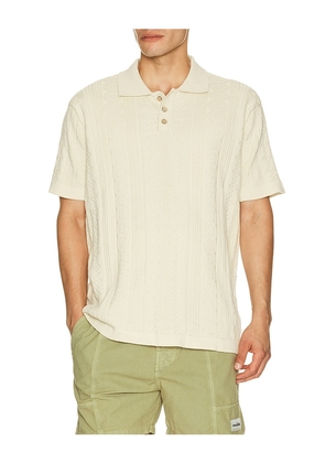 Critical Slide Rails Knit Polo in Cream. Size S. Also in M, L, XL/1X.