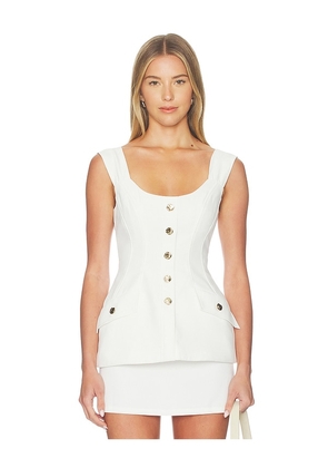 Amanda Uprichard Amoretta Top in Ivory. Size XS. Also in S, M, L, XL.