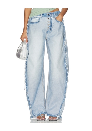 Alexander Wang Inverted Blow Up Jean With Emboss Logo in Blue. Size 23. Also in 25, 26.