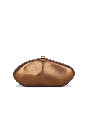 Cult Gaia The Caldera Clutch in Metallic Bronze.