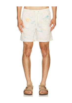 ALLSAINTS Bleachsurf Swim Shorts in White. Size S. Also in M, L, XL/1X.