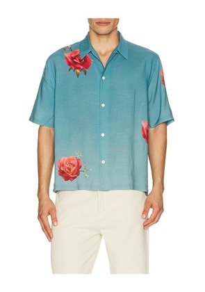 ALLSAINTS Fleur Fazed Shirt in Blue. Size S. Also in M, L, XL/1X.