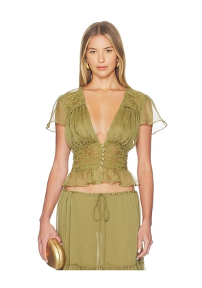 Arcina Ori Sabrina Top in Green. Size XS. Also in S, M, L, XL.