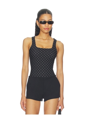 Good American The Weightless Sculpting Modern Tank Bodysuit in Black. Size XS. Also in S, M, L, XL/1X, XXXL/3X, XXXXL/4X.
