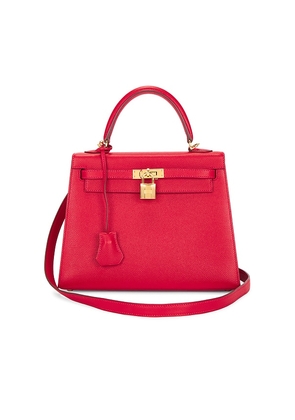 FWRD Renew Hermes Veau Epsom Kelly 25 Handbag in Red.