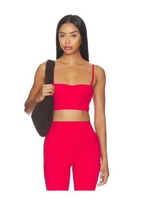fleur du mal Laced Up Molded Sports Bra in Red. Size 32B. Also in 34B, 32C, 36C, 32D.