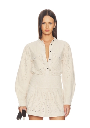 Isabel Marant Etoile Kaina Longsleeve Top in Cream. Size 34/2. Also in 36/4, 38/6, 40/8, 42/10.