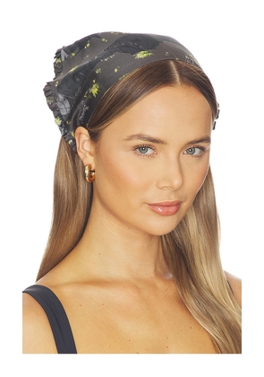 Ganni Silk Head Scarf in Black.