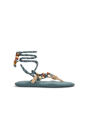 FlÃ²wze x Collanine Colorate FlÃ² Twin Sandal in Teal. Size 36. Also in 37, 38, 39, 40, 41.