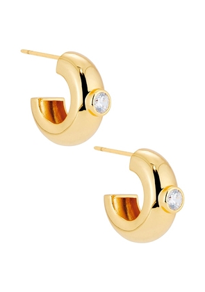 MEGA Large Cz Donut Earring in Metallic Gold.