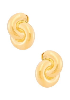 MEGA Jumbo Double Knot Earrings in Metallic Gold.