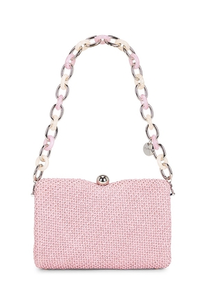 olga berg Birdie Textural Top Handle Bag in Pink.
