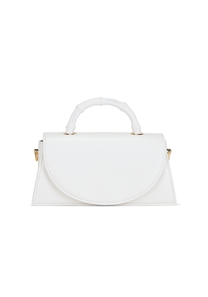 olga berg Phoebe Bamboo Handle Bag in White.