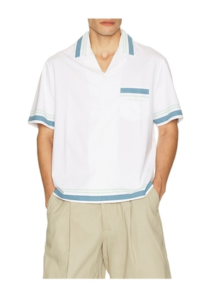 Malbon Ventura Camp Shirt in White. Size S. Also in M, L, XL/1X.
