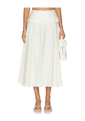 Lovers and Friends Jossie Midi Skirt in Ivory. Size XXS. Also in XS, S, M, L, XL.