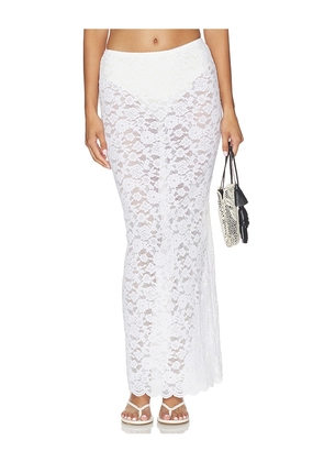 NBD Asta Maxi Skirt in White. Size XXS. Also in XS, S, M, L, XL.
