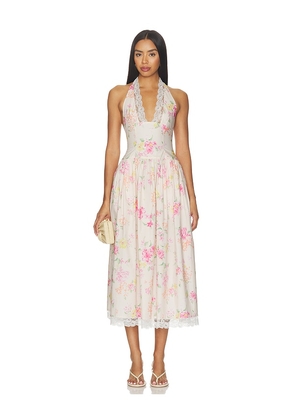 Lovers and Friends Sally Midi Dress in Pink. Size XXS. Also in XS, S, M, L, XL.