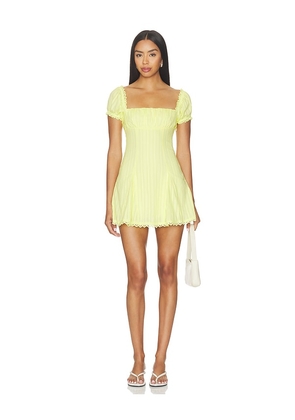 MORE TO COME Ariane Mini Dress in Yellow. Size XXS. Also in XS, S, M, L.