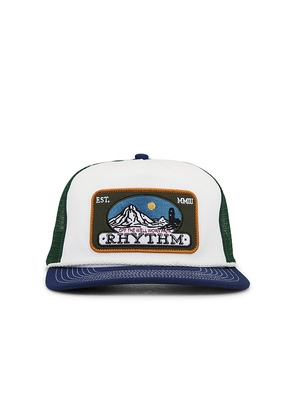 Rhythm Horizon Trucker Cap in Blue.