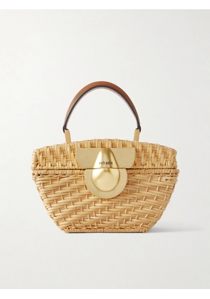Cult Gaia - Tyla Leather-trimmed Raffia Tote - Neutrals - One size