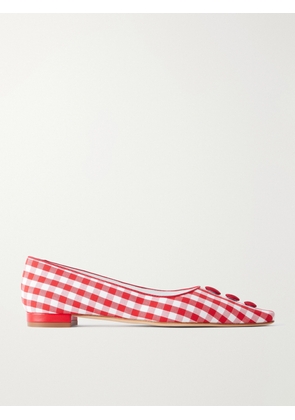 Manolo Blahnik - Alexa Checked Woven Ballet Flats - Red - IT36,IT36.5,IT37,IT37.5,IT38,IT38.5,IT39,IT39.5,IT40,IT40.5,IT41,IT41.5,IT42