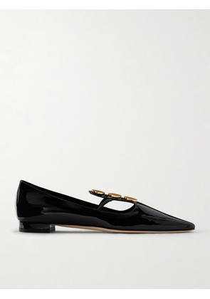 Manolo Blahnik - Khafre Embellished Patent-leather Flats - Black - IT36,IT36.5,IT37,IT37.5,IT38,IT38.5,IT39,IT39.5,IT40,IT40.5,IT41,IT41.5,IT42
