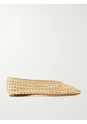 Loeffler Randall - Emery Woven Metallic Leather Ballet Flats - Gold - US5,US6,US6.5,US7,US7.5,US8,US8.5,US9,US9.5,US10,US10.5,US11,US11.5,US12