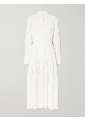 Erdem - Embroidered Cotton-voile Midi Dress - White - UK 6,UK 8,UK 10,UK 12,UK 14,UK 16,UK 18,UK 20