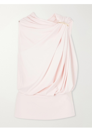Sportmax - Lacuna Embellished Draped Jersey Blouse - Pink - x small,small,medium,large,x large