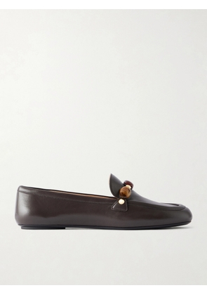 Gianvito Rossi - Embellished Leather Loafers - Brown - IT35,IT36,IT36.5,IT37,IT37.5,IT38,IT38.5,IT39,IT39.5,IT40,IT40.5,IT41,IT41.5,IT42