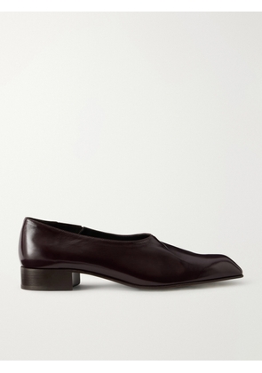 KHAITE - Colt Leather Slip-on Loafers - Burgundy - IT35,IT36,IT37,IT38,IT39,IT40,IT41,IT42