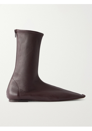 KHAITE - Marlene Leather Ankle Boots - Brown - IT36,IT37,IT38,IT39,IT40,IT41